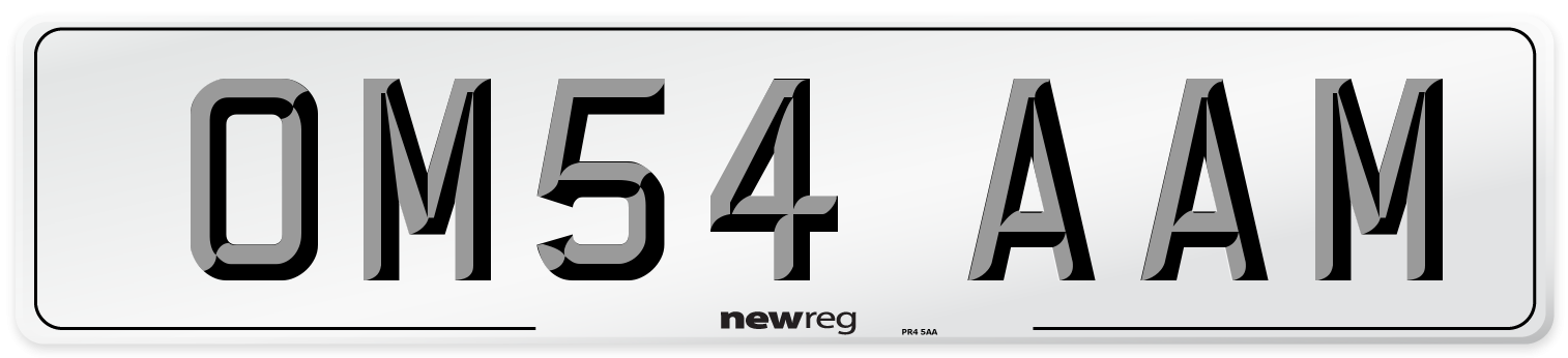 OM54 AAM Number Plate from New Reg